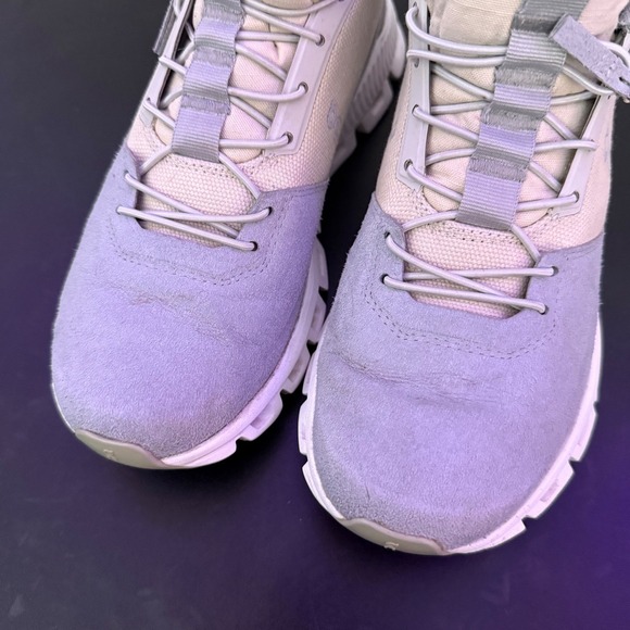 On Cloud Hi Womens Glacier Grey Sneakers Size 7.5 Suede Shoes Running Walking - Picture 6 of 13